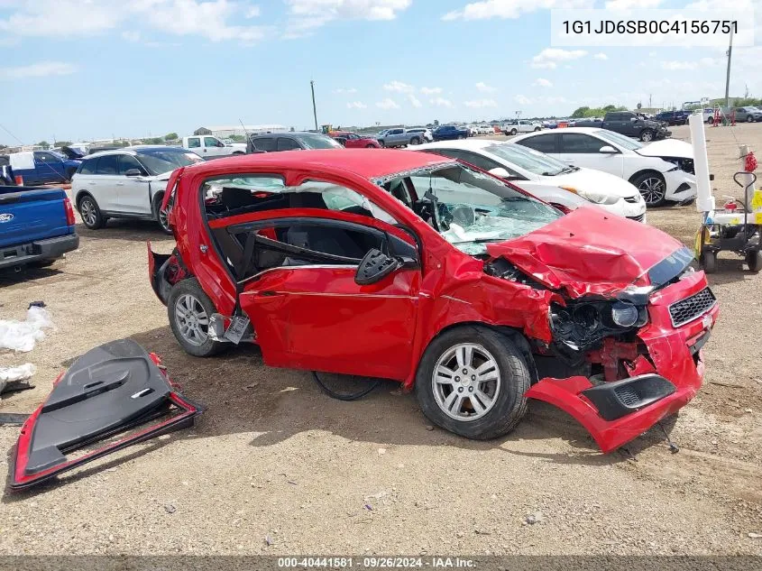 2012 Chevrolet Sonic 1Lt VIN: 1G1JD6SB0C4156751 Lot: 40441581