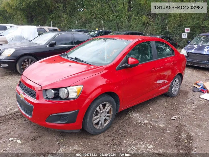 2012 Chevrolet Sonic 2Ls VIN: 1G1JA5SH4C4203982 Lot: 40475123