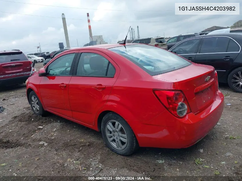 2012 Chevrolet Sonic 2Ls VIN: 1G1JA5SH4C4203982 Lot: 40475123