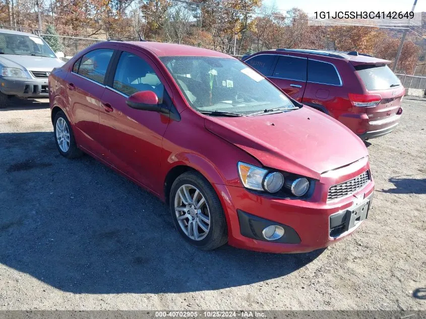 2012 Chevrolet Sonic 2Lt VIN: 1G1JC5SH3C4142649 Lot: 40702905