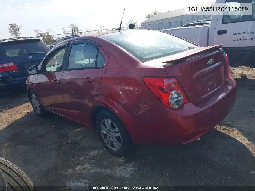 2012 Chevrolet Sonic 2Ls VIN: 1G1JA5SH2C4115089 Lot: 40709793