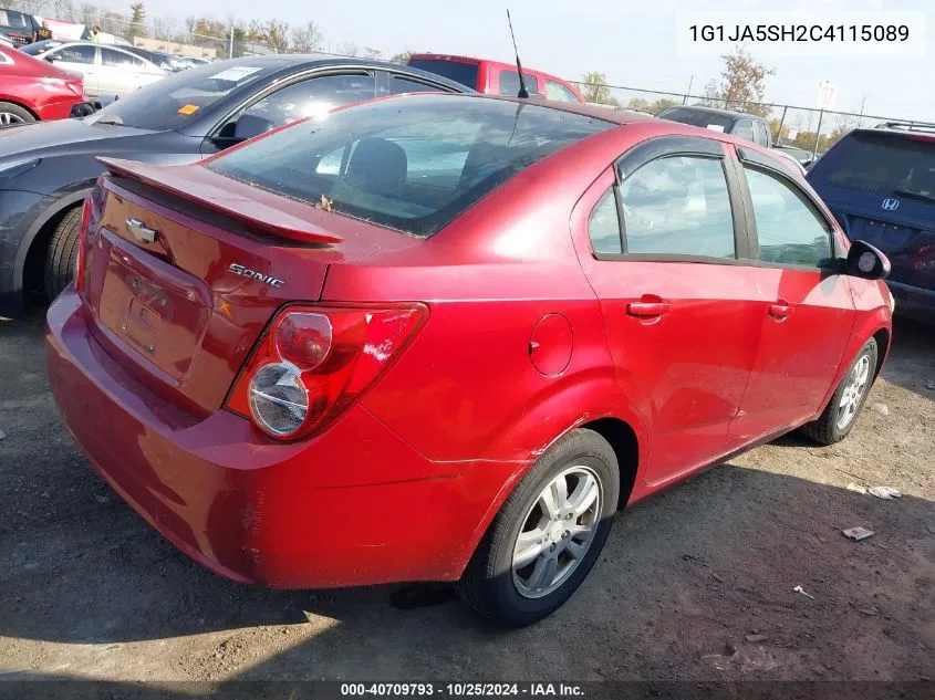 2012 Chevrolet Sonic 2Ls VIN: 1G1JA5SH2C4115089 Lot: 40709793