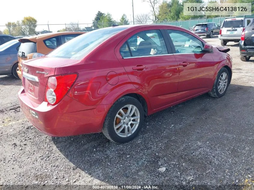 2012 Chevrolet Sonic 2Lt VIN: 1G1JC5SH6C4138126 Lot: 40780538