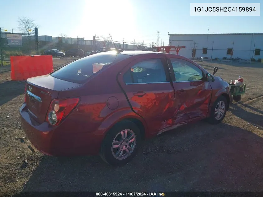 2012 Chevrolet Sonic 2Lt VIN: 1G1JC5SH2C4159894 Lot: 40815924