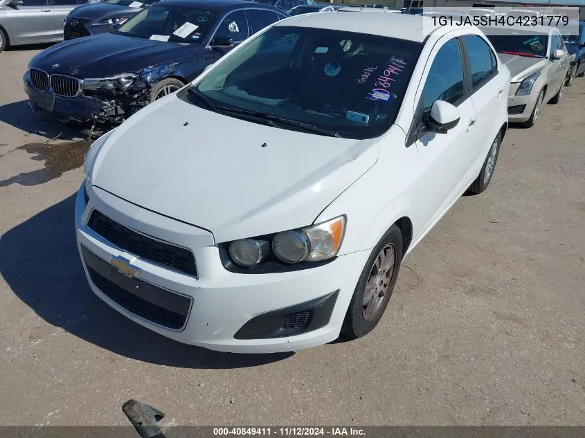 2012 Chevrolet Sonic 2Ls VIN: 1G1JA5SH4C4231779 Lot: 40849411