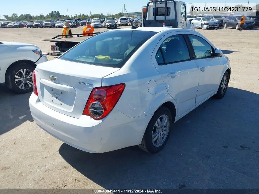 2012 Chevrolet Sonic 2Ls VIN: 1G1JA5SH4C4231779 Lot: 40849411