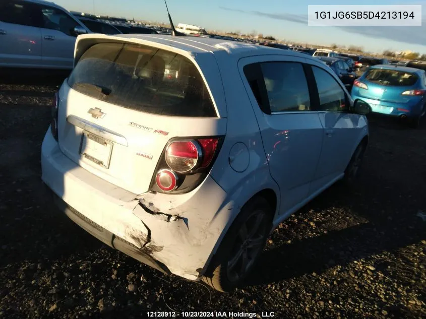 2013 Chevrolet Sonic VIN: 1G1JG6SB5D4213194 Lot: 12128912