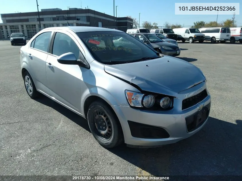 2013 Chevrolet Sonic Ls VIN: 1G1JB5EH4D4252366 Lot: 20178730