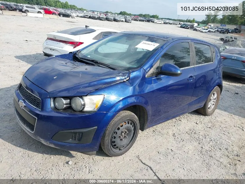 2013 Chevrolet Sonic Lt Auto VIN: 1G1JC6SH5D4203085 Lot: 39600374