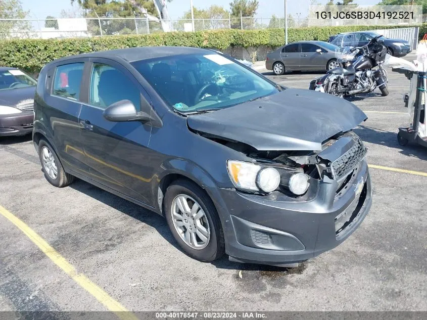 2013 Chevrolet Sonic Lt Auto VIN: 1G1JC6SB3D4192521 Lot: 40178547