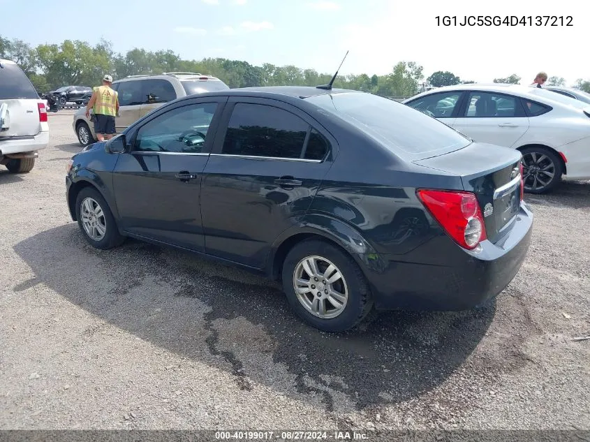 2013 Chevrolet Sonic Lt Auto VIN: 1G1JC5SG4D4137212 Lot: 40199017