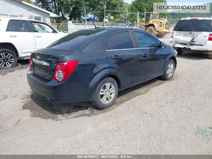 2013 Chevrolet Sonic Lt Auto VIN: 1G1JC5SG4D4137212 Lot: 40199017