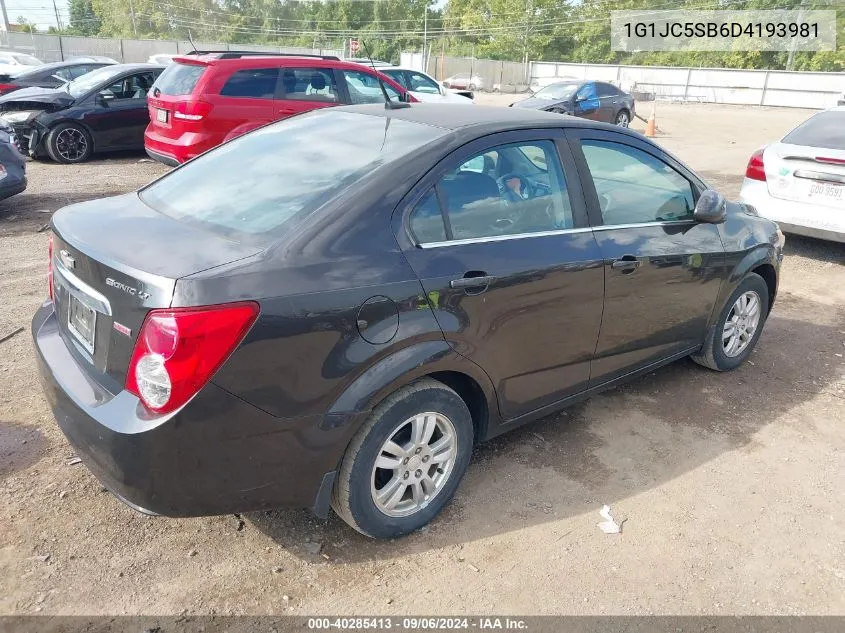 1G1JC5SB6D4193981 2013 Chevrolet Sonic Lt Auto