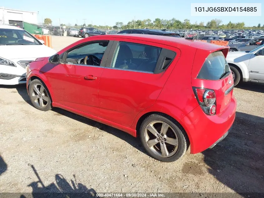 2013 Chevrolet Sonic Rs Auto VIN: 1G1JG6SBXD4154885 Lot: 40471664