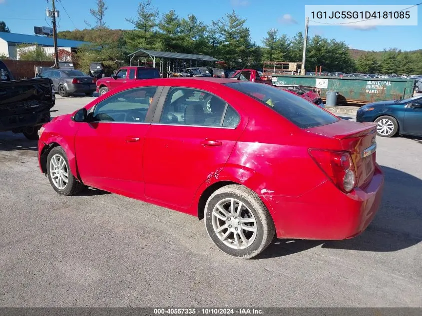 2013 Chevrolet Sonic Lt Auto VIN: 1G1JC5SG1D4181085 Lot: 40557335