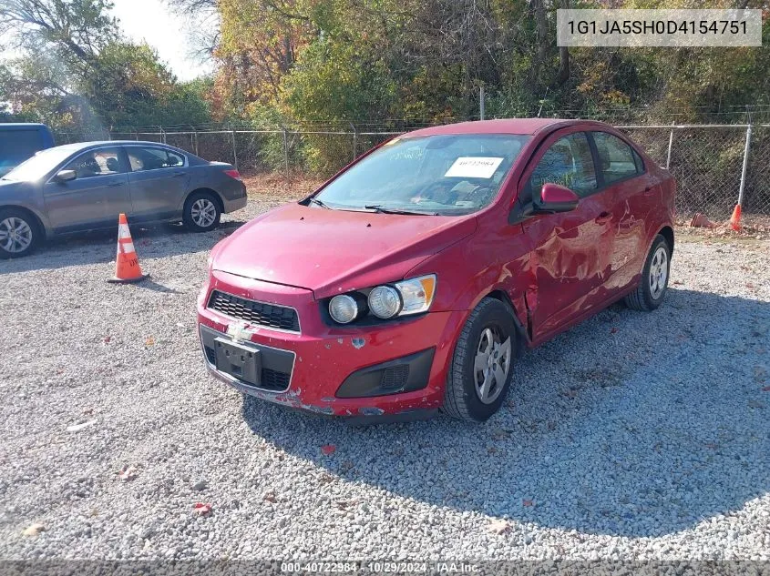 2013 Chevrolet Sonic Ls Auto VIN: 1G1JA5SH0D4154751 Lot: 40722984