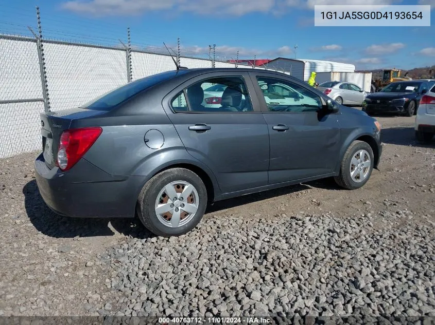 2013 Chevrolet Sonic Ls Auto VIN: 1G1JA5SG0D4193654 Lot: 40763712