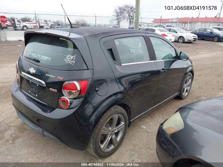 1G1JG6SBXD4191578 2013 Chevrolet Sonic Rs Auto