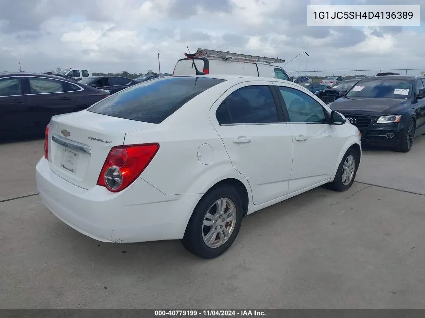 2013 Chevrolet Sonic Lt Auto VIN: 1G1JC5SH4D4136389 Lot: 40779199