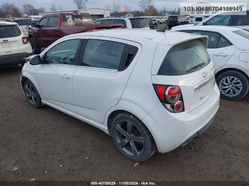 2013 Chevrolet Sonic Rs Auto VIN: 1G1JG6SB7D4138949 Lot: 40789029