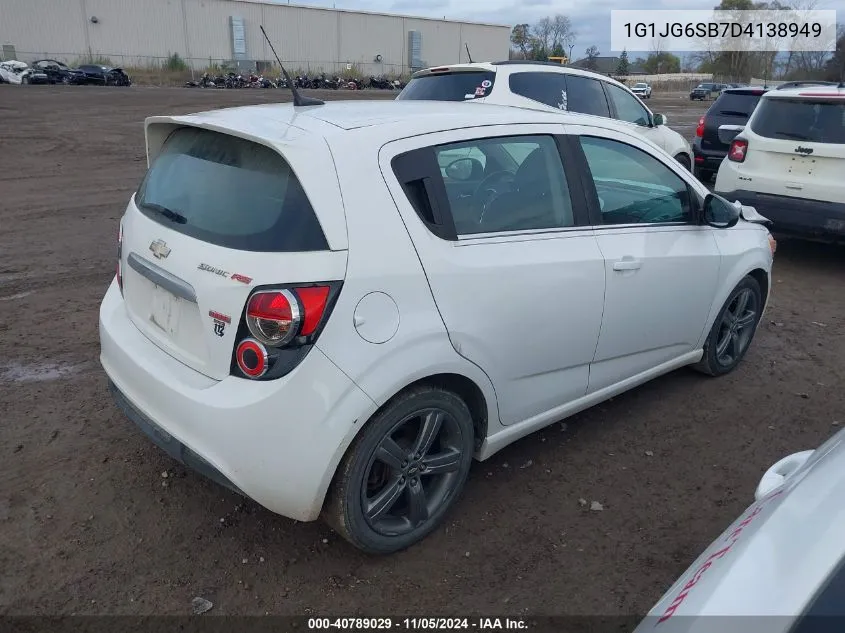 2013 Chevrolet Sonic Rs Auto VIN: 1G1JG6SB7D4138949 Lot: 40789029