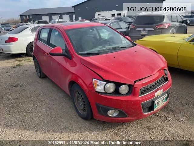 2014 Chevrolet Sonic Lt VIN: 1G1JC6EH0E4200608 Lot: 20182991