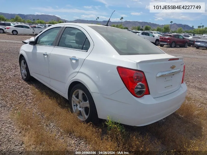 2014 Chevrolet Sonic Ltz Auto VIN: 1G1JE5SB4E4227749 Lot: 38965556