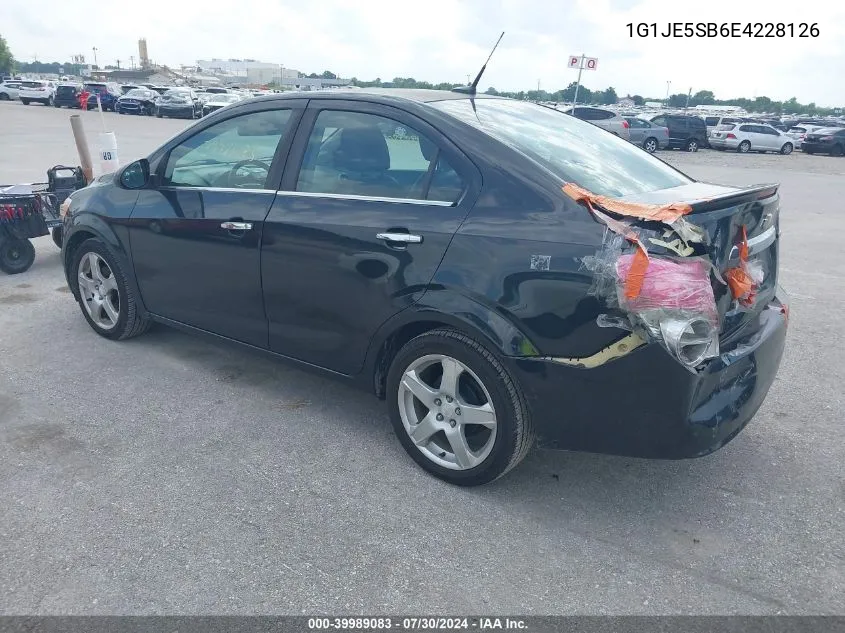 1G1JE5SB6E4228126 2014 Chevrolet Sonic Ltz Auto