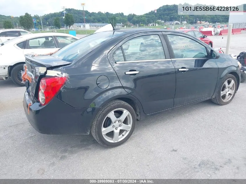 1G1JE5SB6E4228126 2014 Chevrolet Sonic Ltz Auto