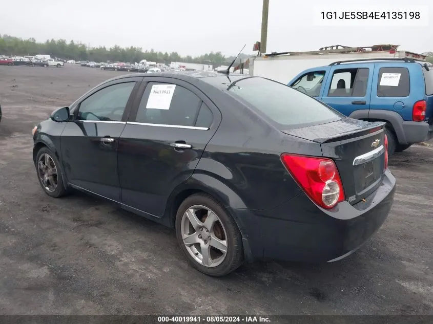 1G1JE5SB4E4135198 2014 Chevrolet Sonic Ltz Auto