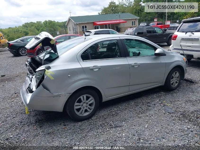 2014 Chevrolet Sonic Lt VIN: 1G1JC5SGXE4201190 Lot: 40075122