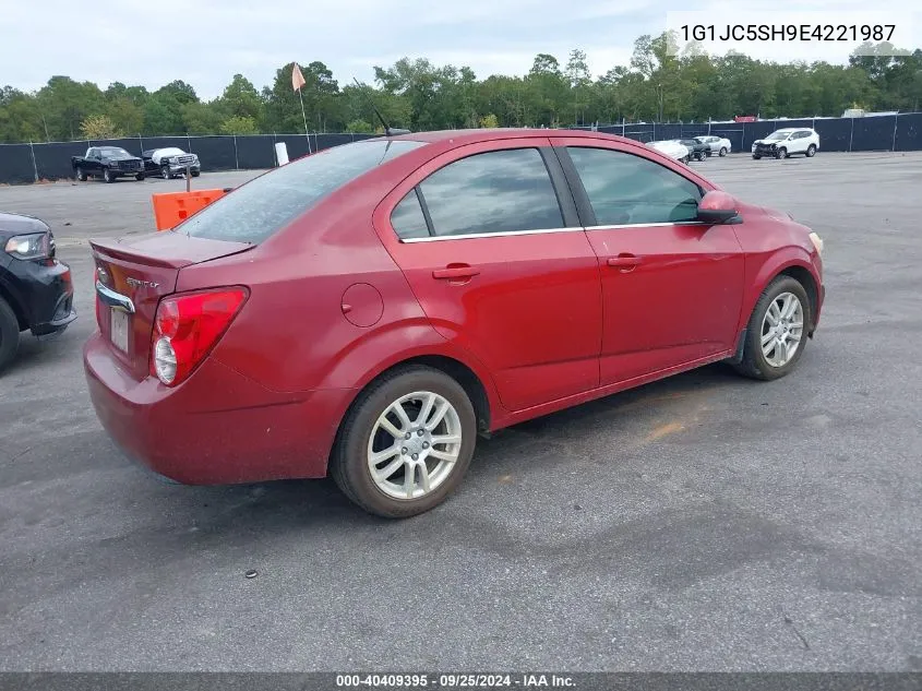 2014 Chevrolet Sonic Lt Auto VIN: 1G1JC5SH9E4221987 Lot: 40409395