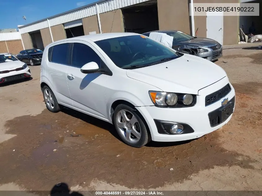 1G1JE6SB0E4190222 2014 Chevrolet Sonic Ltz Auto