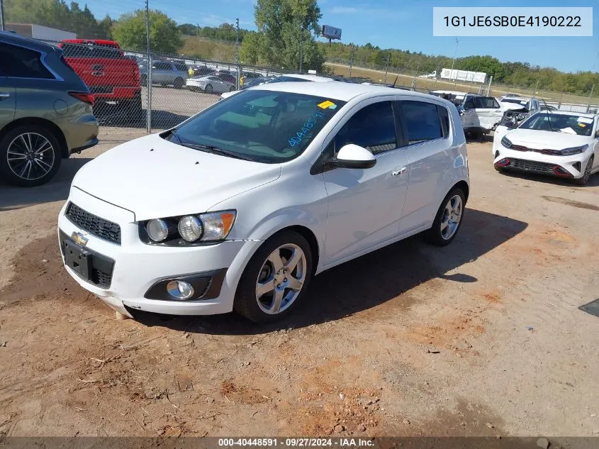 1G1JE6SB0E4190222 2014 Chevrolet Sonic Ltz Auto