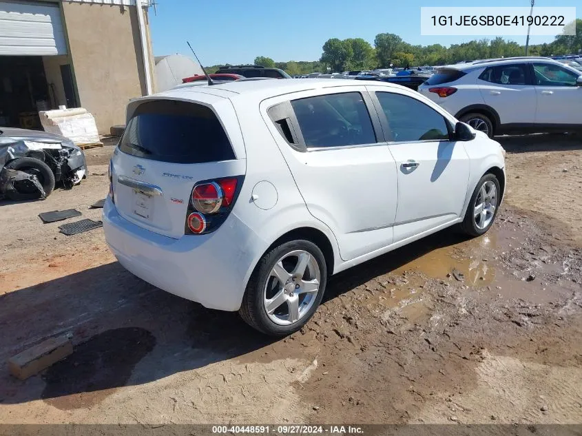 1G1JE6SB0E4190222 2014 Chevrolet Sonic Ltz Auto