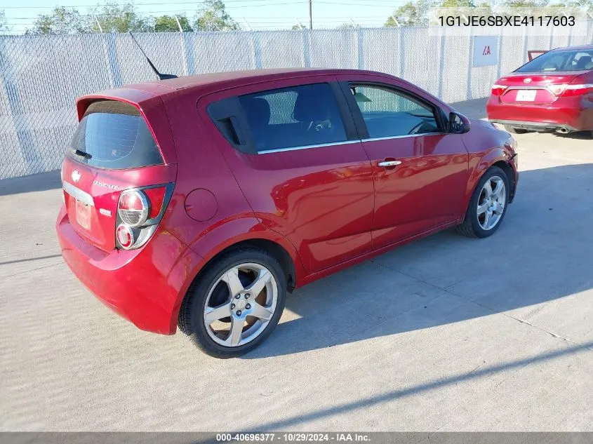 2014 Chevrolet Sonic Ltz Auto VIN: 1G1JE6SBXE4117603 Lot: 40696377