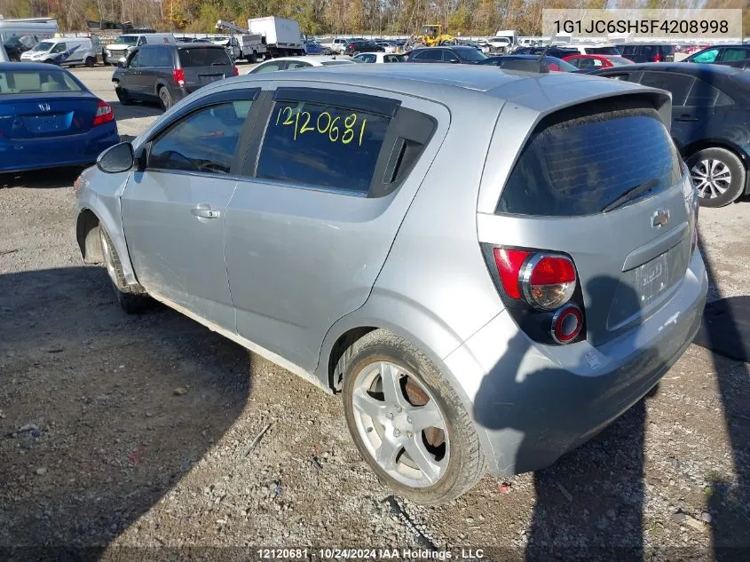 2015 Chevrolet Sonic VIN: 1G1JC6SH5F4208998 Lot: 12120681