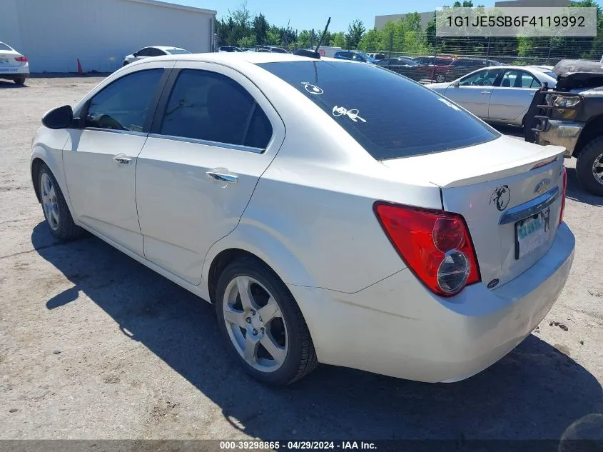 2015 Chevrolet Sonic Ltz Auto VIN: 1G1JE5SB6F4119392 Lot: 39298865