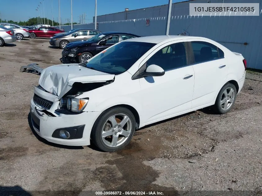 1G1JE5SB1F4210585 2015 Chevrolet Sonic Ltz Auto