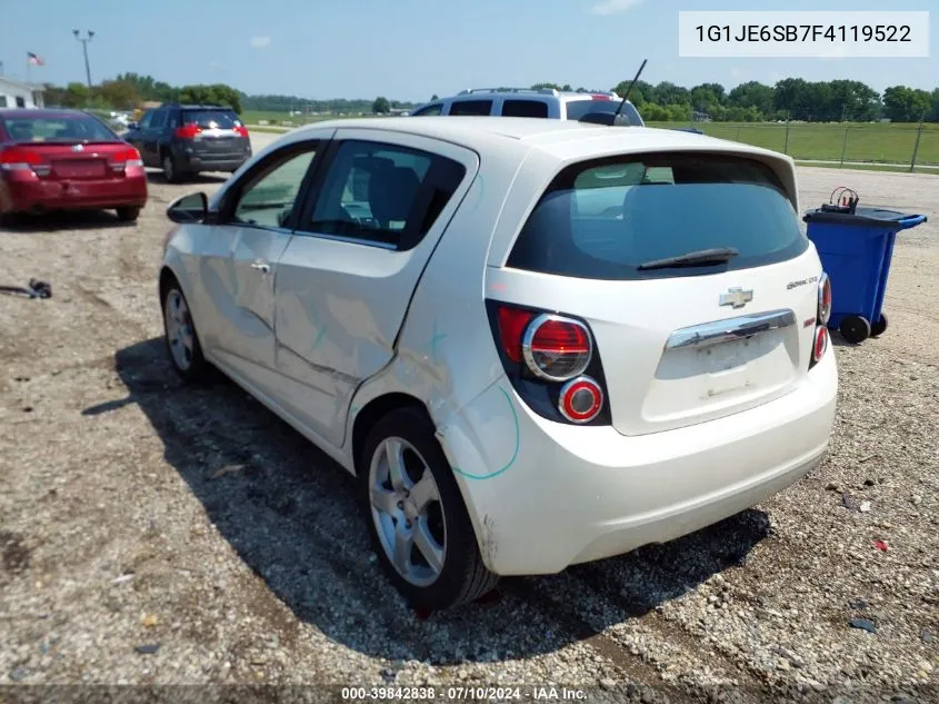 1G1JE6SB7F4119522 2015 Chevrolet Sonic Ltz Auto