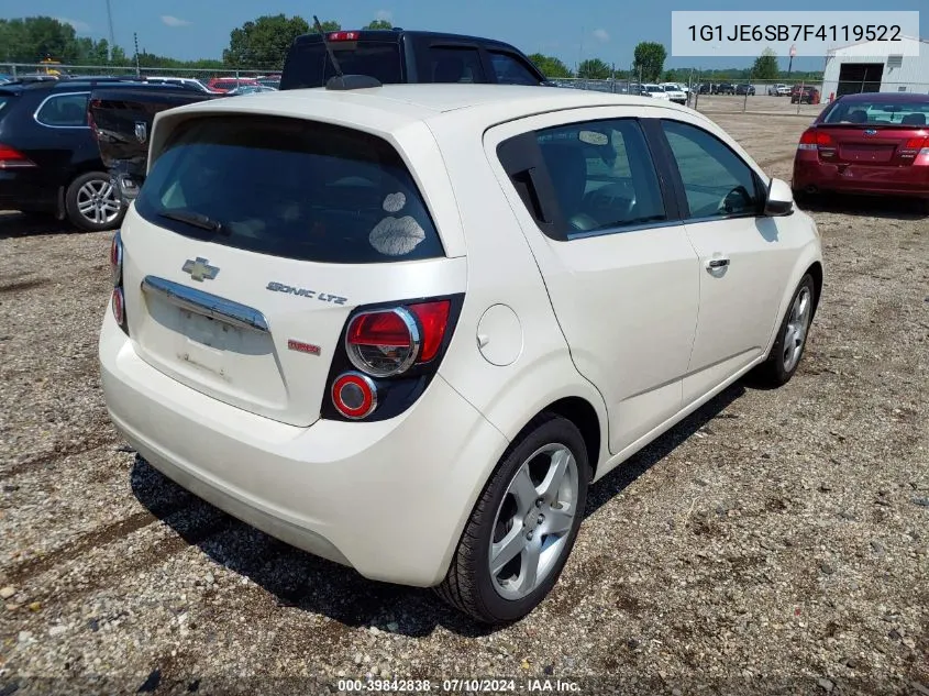 2015 Chevrolet Sonic Ltz Auto VIN: 1G1JE6SB7F4119522 Lot: 39842838