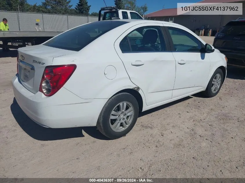 1G1JC5SGXF4137962 2015 Chevrolet Sonic Lt Auto