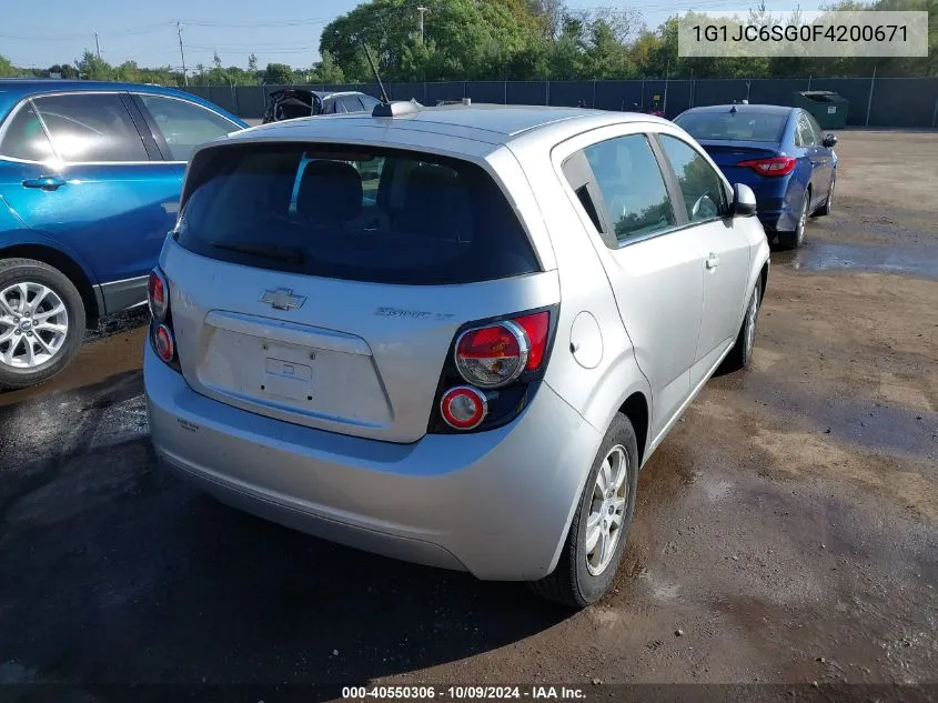 2015 Chevrolet Sonic Lt Auto VIN: 1G1JC6SG0F4200671 Lot: 40550306