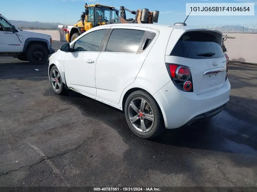 2015 Chevrolet Sonic Rs Auto VIN: 1G1JG6SB1F4104654 Lot: 40757051