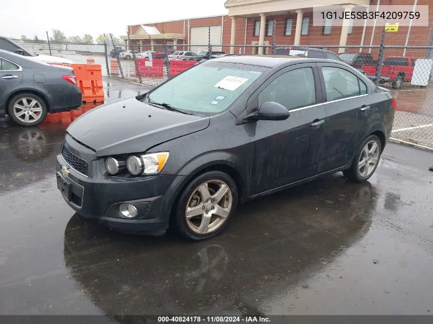 2015 Chevrolet Sonic Ltz Auto VIN: 1G1JE5SB3F4209759 Lot: 40824178