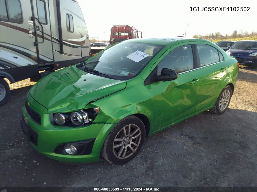 1G1JC5SGXF4102502 2015 Chevrolet Sonic Lt Auto