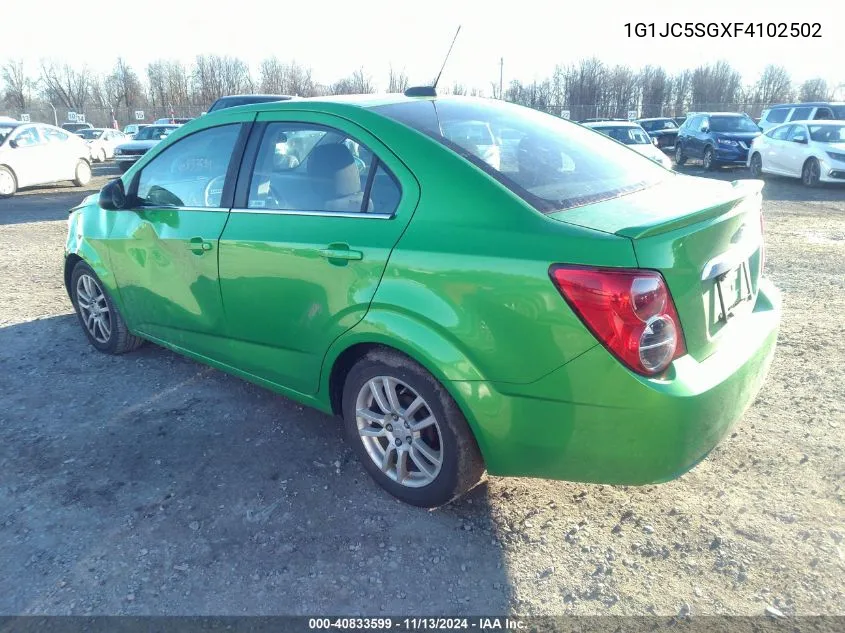 1G1JC5SGXF4102502 2015 Chevrolet Sonic Lt Auto