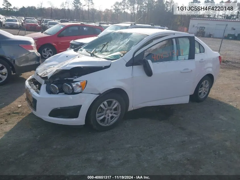 2015 Chevrolet Sonic Lt Auto VIN: 1G1JC5SH4F4220148 Lot: 40851317