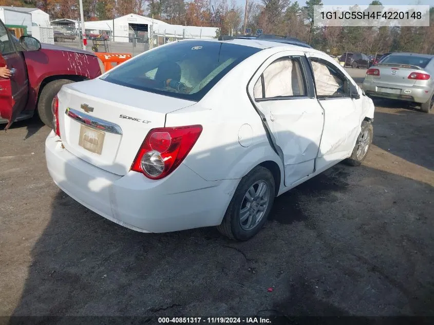 2015 Chevrolet Sonic Lt Auto VIN: 1G1JC5SH4F4220148 Lot: 40851317