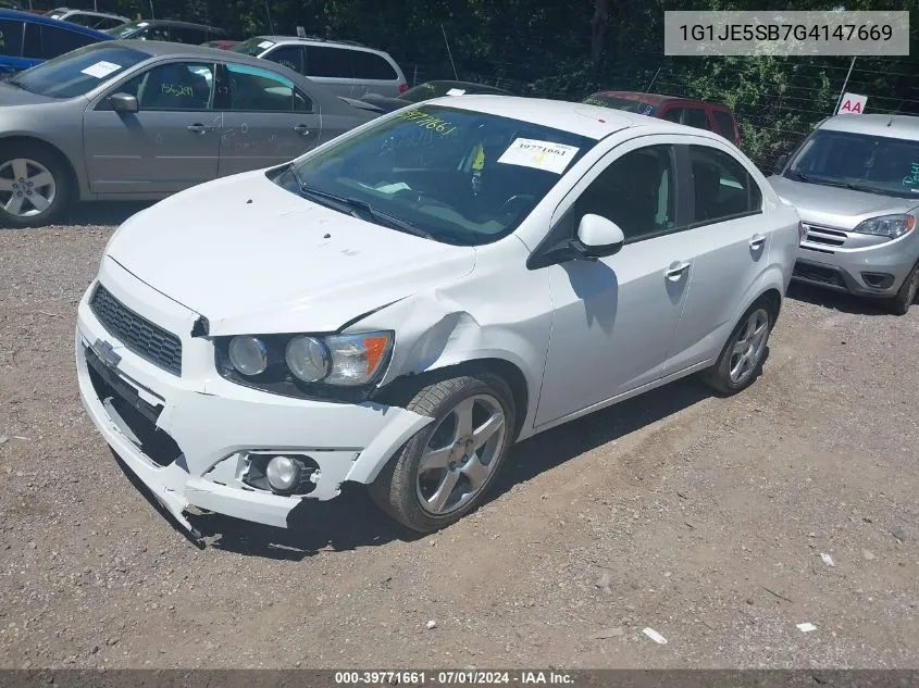 2016 Chevrolet Sonic Ltz Auto VIN: 1G1JE5SB7G4147669 Lot: 39771661